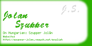 jolan szupper business card